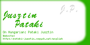 jusztin pataki business card